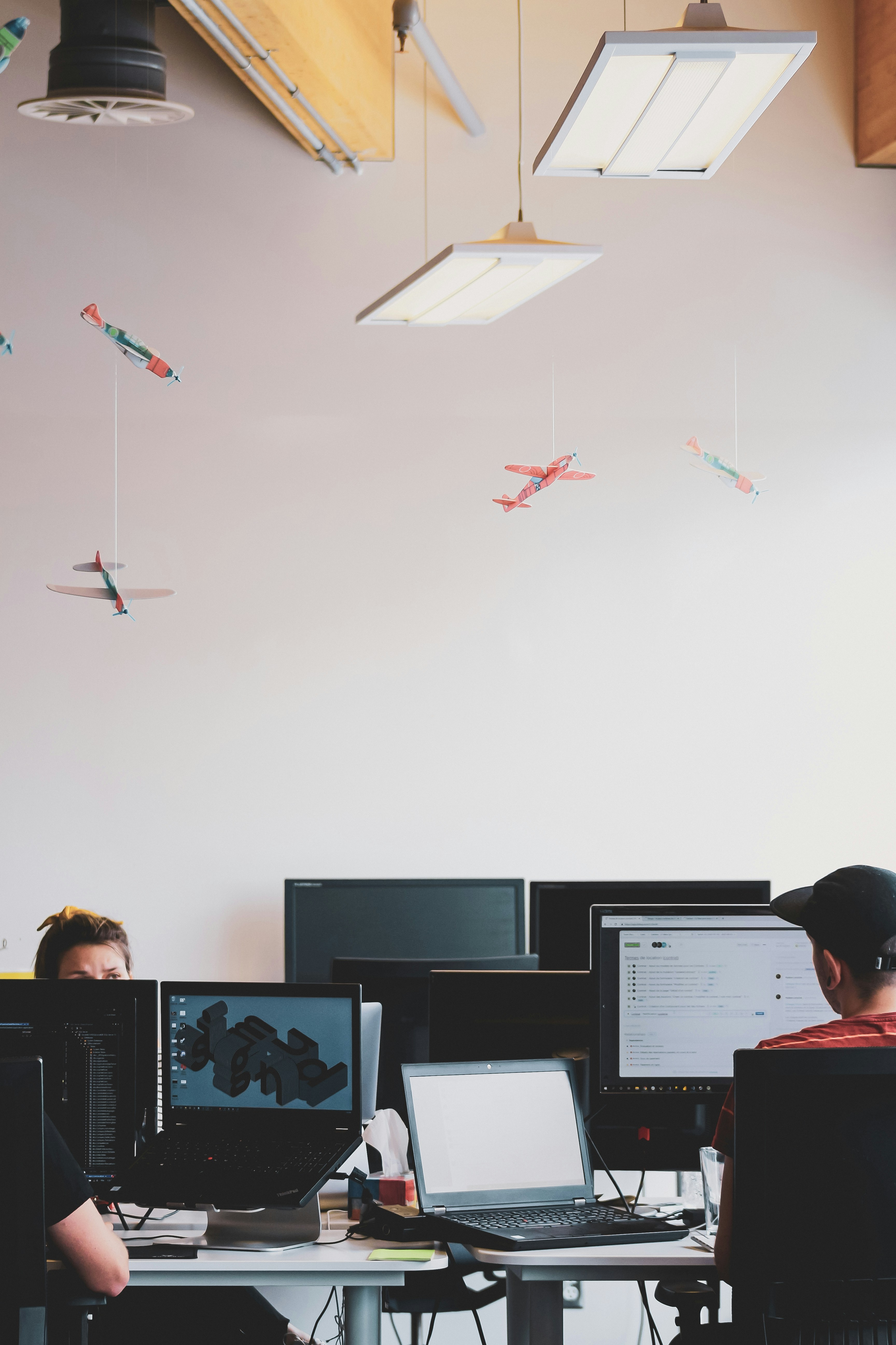 Founding team building product in a startup office