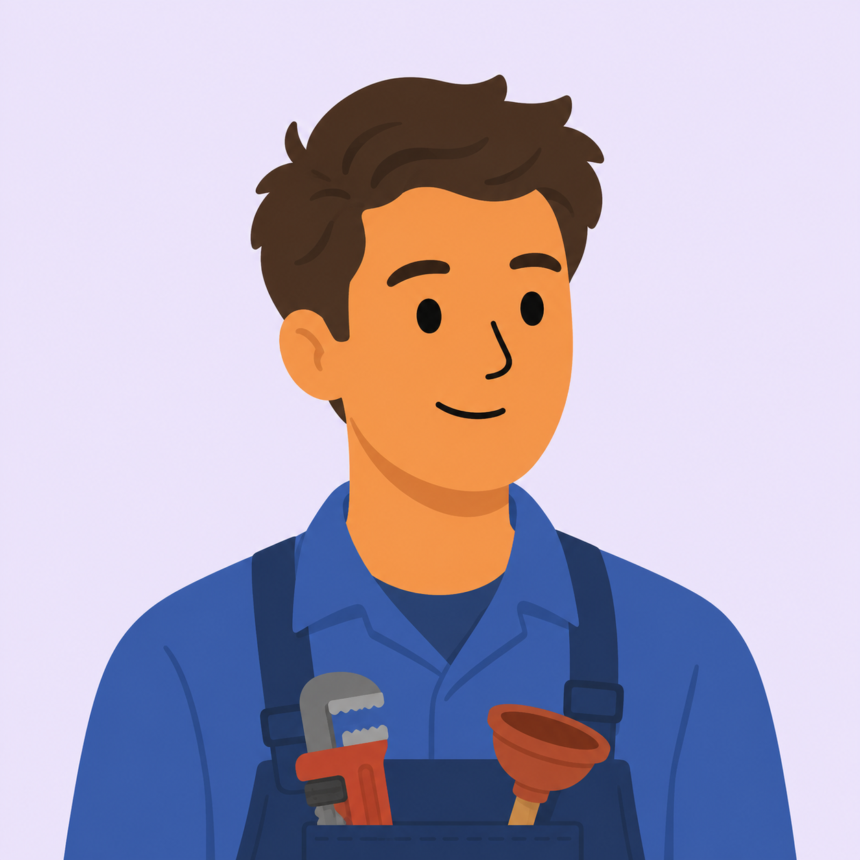 Illustration of a plumber
